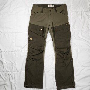 Fjallraven Mens Keb Trousers Pants 32 Regular Fit Khaki Green